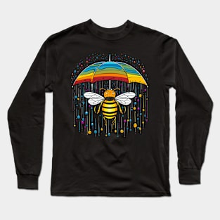 Bee Rainy Day With Umbrella Long Sleeve T-Shirt